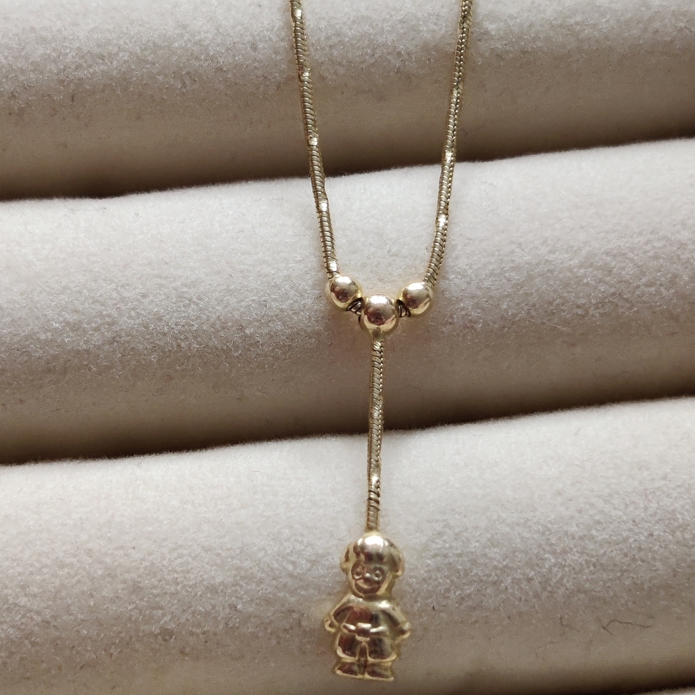 14K Yellow Gold 18" Snake Chain Garçon Necklace